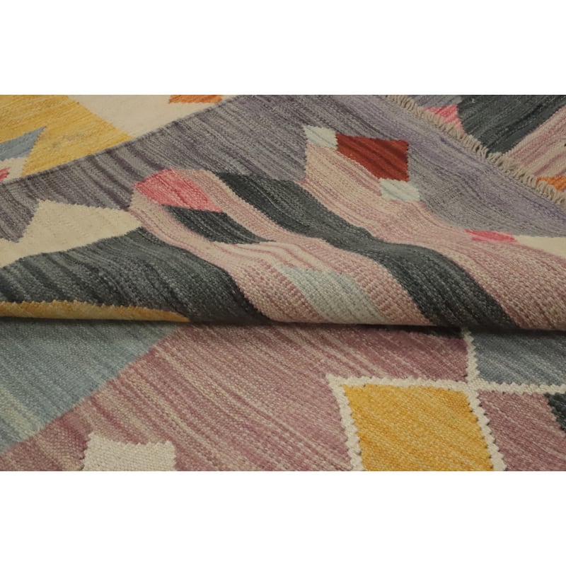 Hand Woven Southwestern Wool Multi-Colored Geometric Area Rug - 12' 11'' X 9' 6''