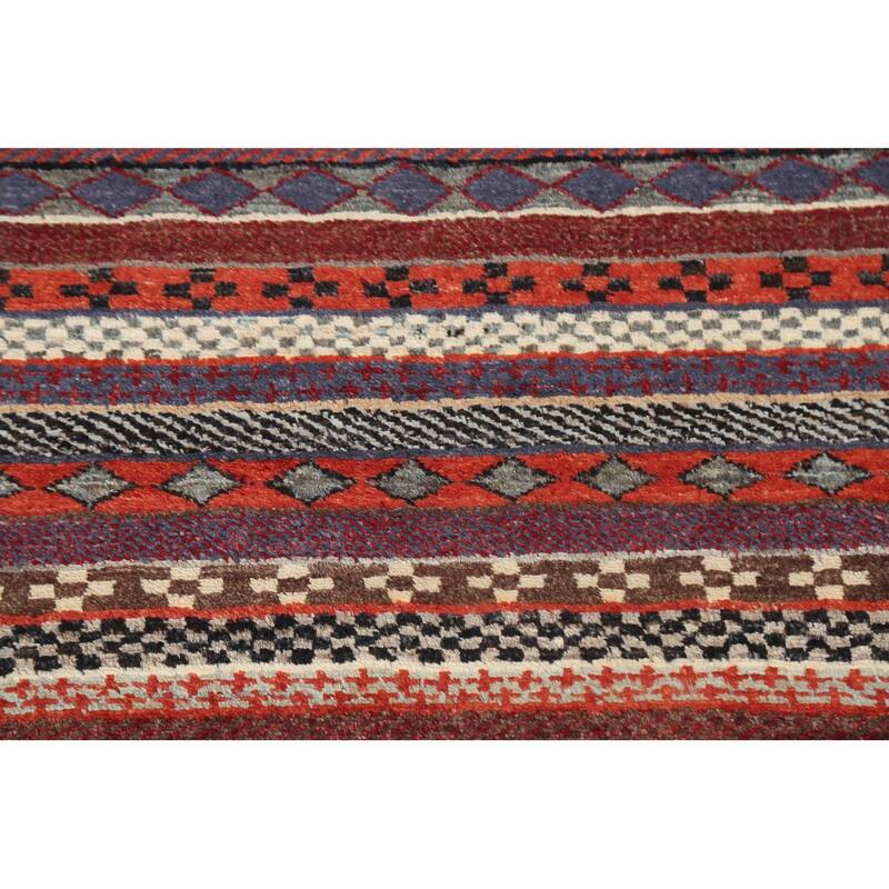 Geometric Tribal Gabbeh Kashkoli Oriental Area Rug Wool Hand-knotted - 2'8" x 4'1"