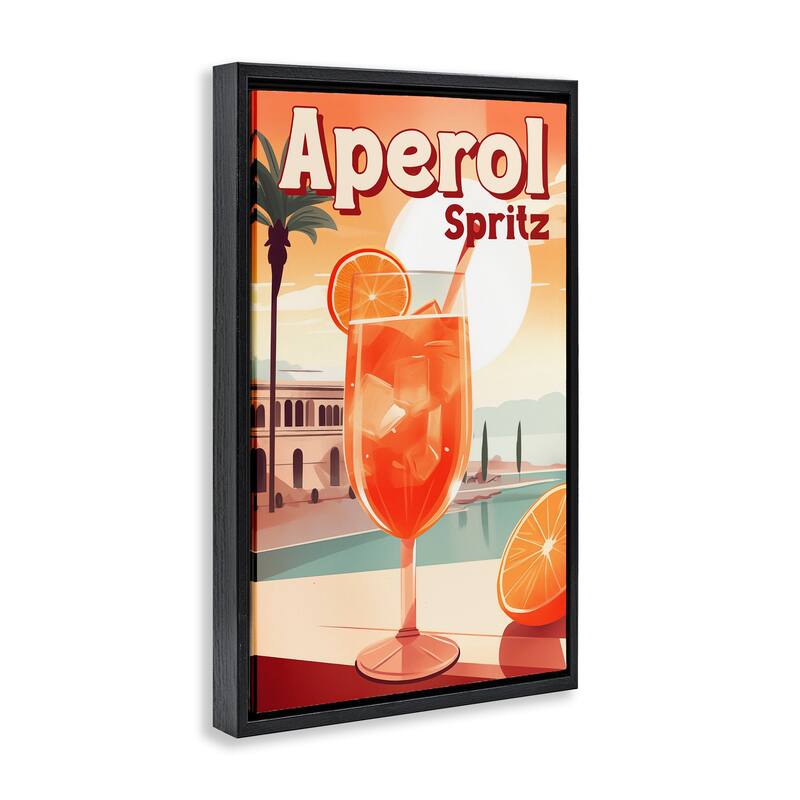 Stupell Bright Tropical Aperol Spritz Framed Floater Canvas Wall Art Design By Andreas Magnusson