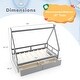 preview thumbnail 7 of 19, Twin Size Wooden House Bed with Roof and Safety Guardrail