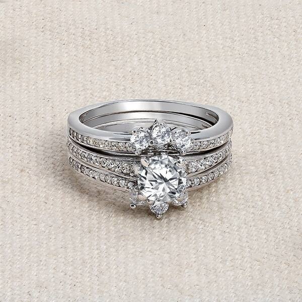 Shop 1 5ct Solitaire Aa Cz Halo Engagement Wedding Ring Set