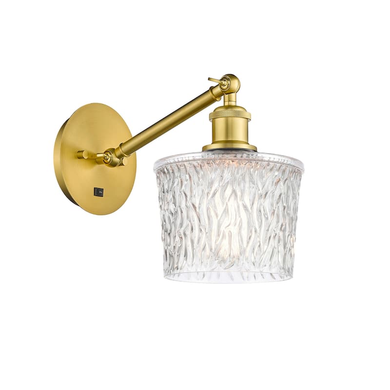 Innovations Lighting 317-1W-12-7 Niagra Sconce Niagra 12" Tall Wall - Satin Gold / Clear
