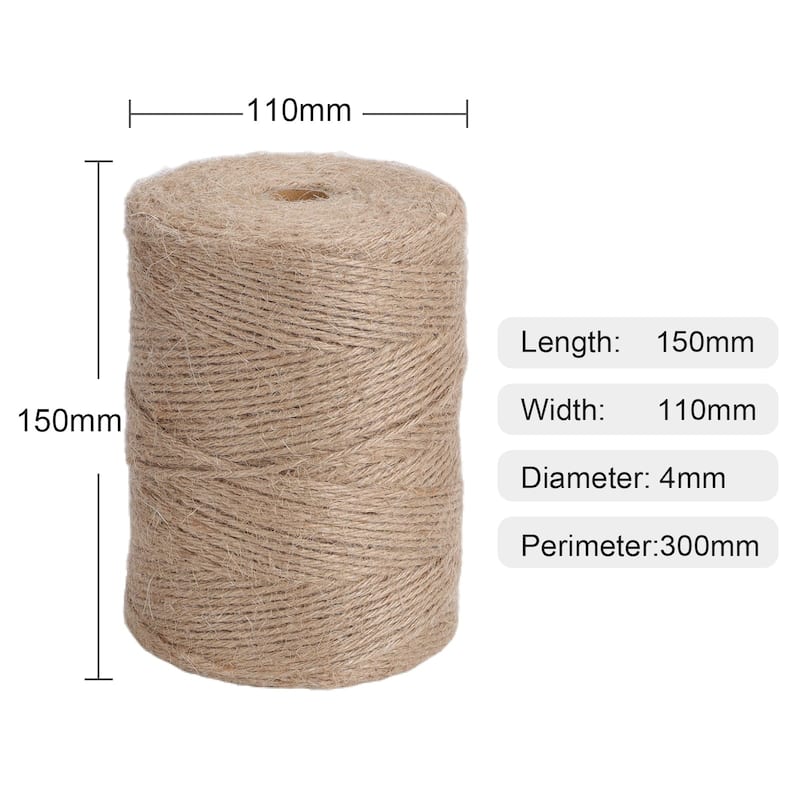 VECELO Brown Garden Twine Strong Hemp Rope for Gardening Plant Tie Floristry Crafts Gift Wrapping Packing Decor