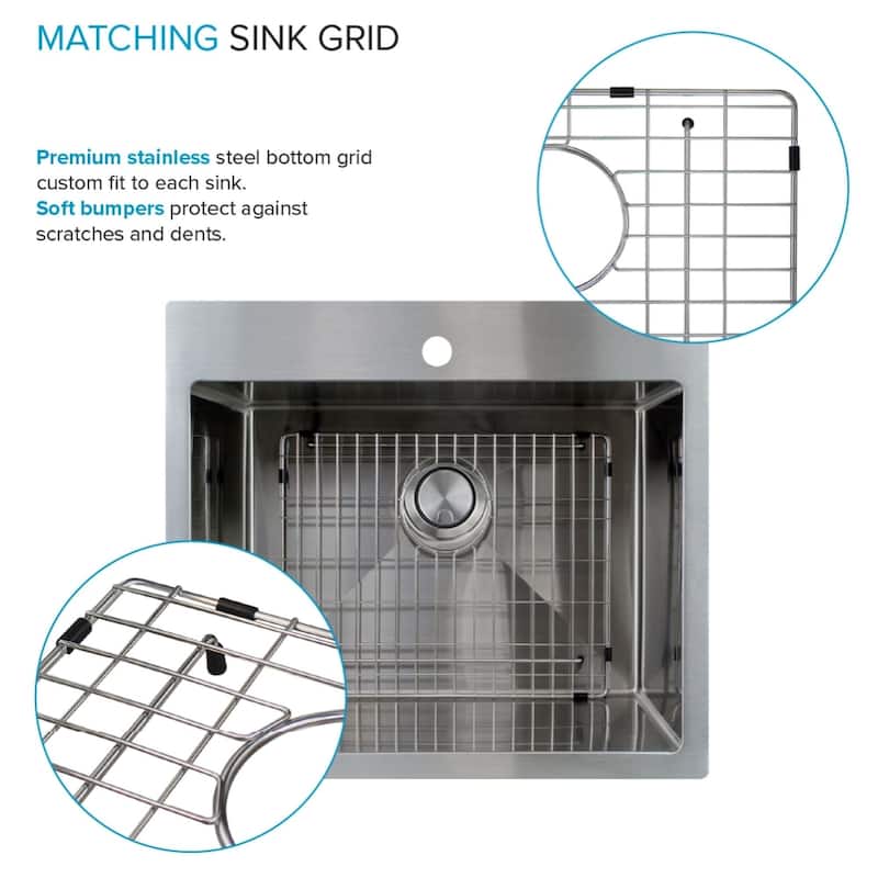 Transolid LSA3-252212-BS 25-in x 22-in Dual-Mount Laundry/Utility Sink Kit in Brushed Stainless - 25" X 22"