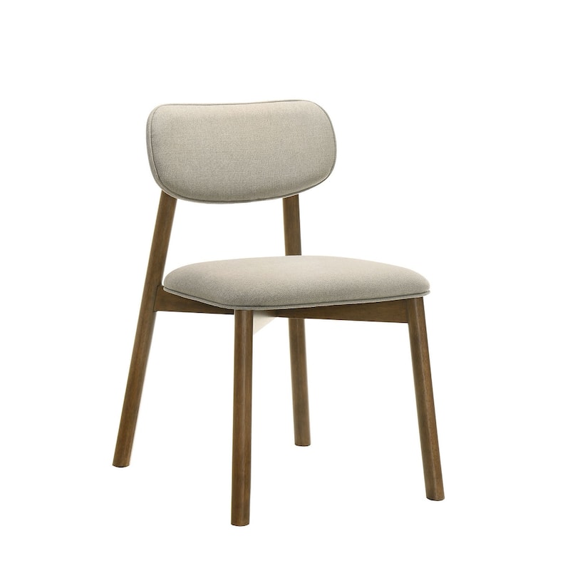 Mid Century Modern Walnut Finish Upholstered Side Chairs