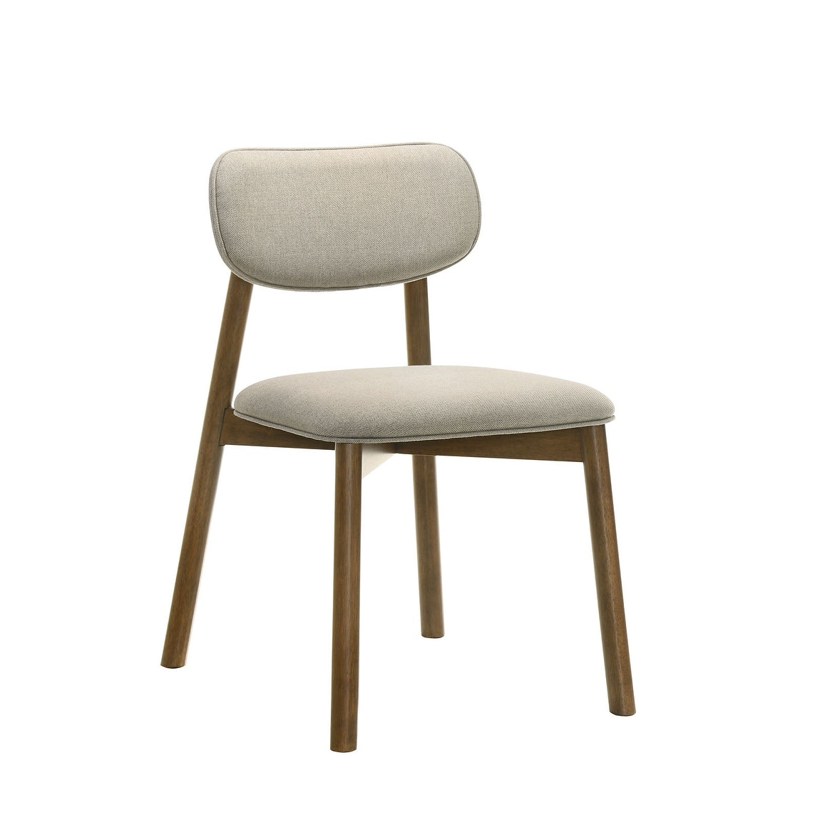 Mid Century Modern Walnut Finish Upholstered Side Chairs