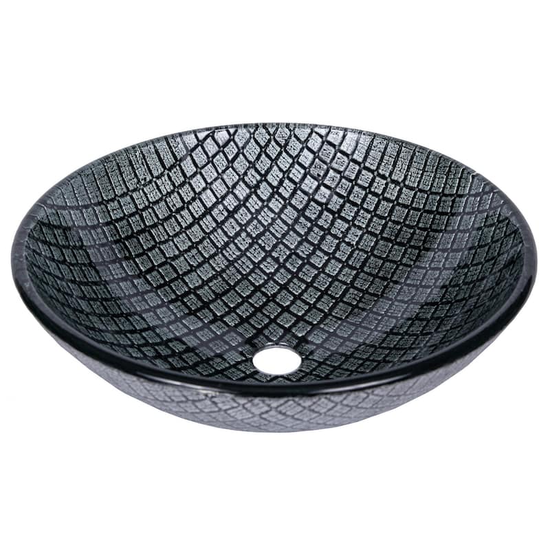 Eden Bath Silver Squares Glass Vessel Sink