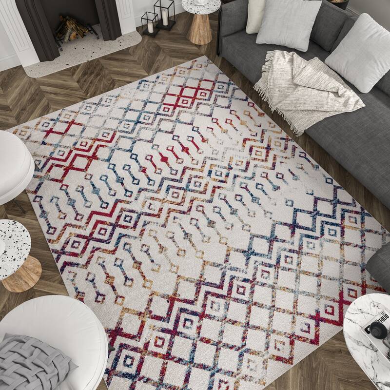 Gematria Moroccan Geometric Indoor Area Rug