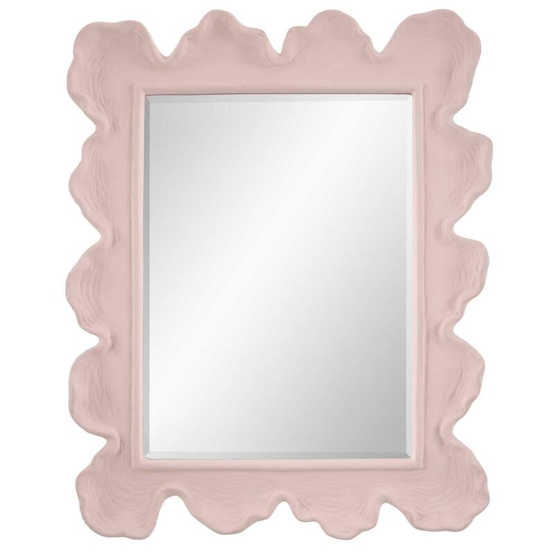 Sea Coral Coastal Framed Wall Mirror - 34.25" - Pink