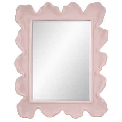 Sea Coral Coastal Framed Wall Mirror - 34.25" - Pink
