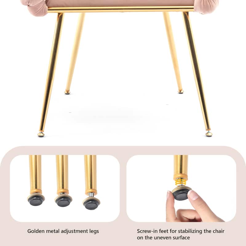 Modern Velvet Dining Chair with Metal Legs