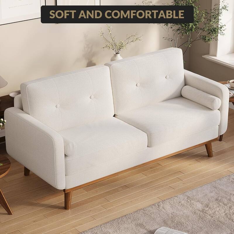 2 Seater Teddy Fleece Boucle Upholstered Sofa Loveseat Couch for Home