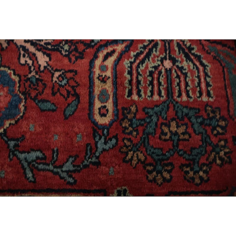 Hand Knotted Oriental 100% Wool Carpet Traditional Floral Navy Blue & Blues Sultanabad Area Rug - 12' 6'' X 9' 3''