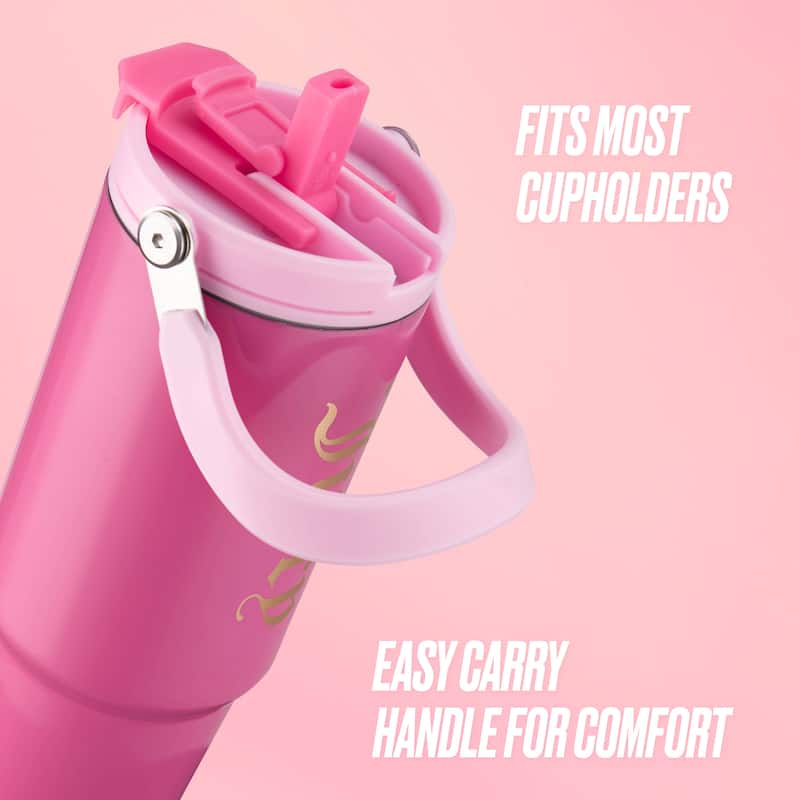Juicy Couture Flip Fusion Hydration Stainless Steel Screw Top Tumbler with Flip Handle