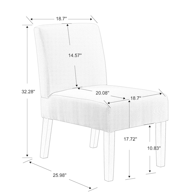 Modern 18.7" Side Chairs with Durable Hardwood Frame and Round Wood Table (Set of 2)