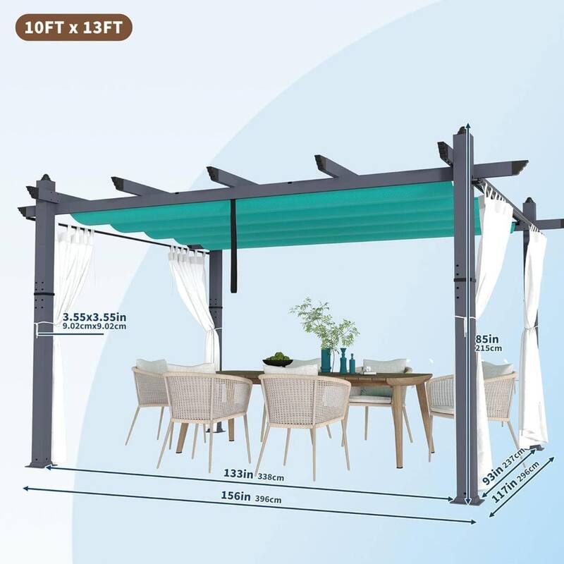 10×13 FT Heavy Duty Outdoor Pergola Gazebo for Patio, Backyard & Poolside - 10x13