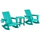 preview thumbnail 25 of 58, Shoreside Kids Outdoor Poly Adirondack Rocking Chair with Side Table 3-Piece Set Turquoise