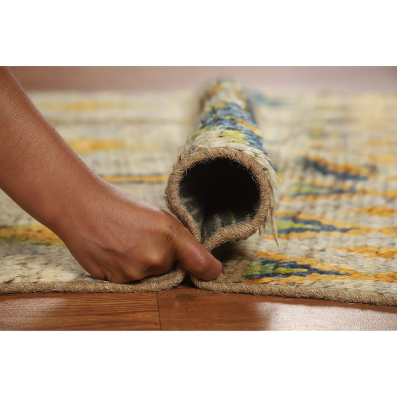 Geometric Tribal Moroccan Oriental Rug Handmade Bedroom Wool Carpet - 3'4" x 6'5"