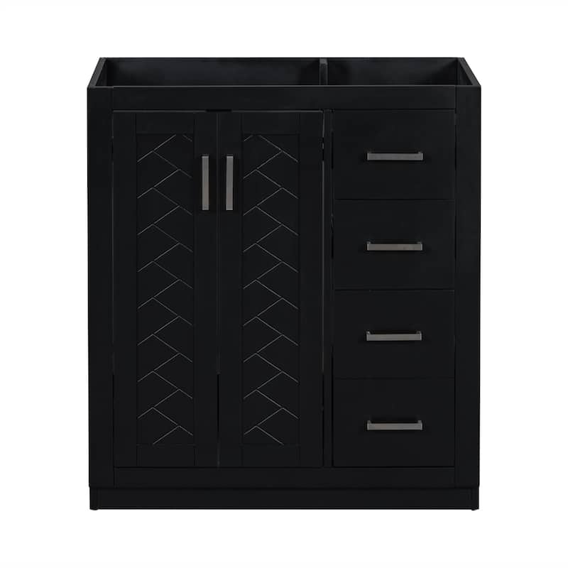30'' Bathroom Vanity without Sink,Frame Bathroom Storage Cabinet Only - Black