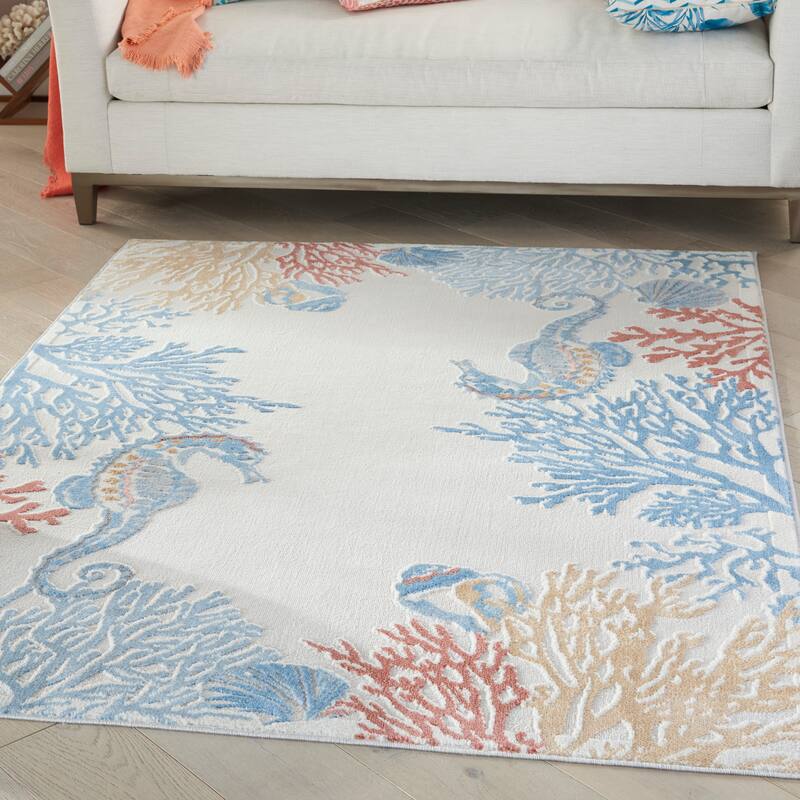 Nourison Pompeii Modern & Contemporary Seashore Inspired Area Rug