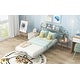 preview thumbnail 4 of 6, Silver Metal Car Platform Bed with Guardrails, Shelf, and Four Wheels