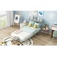 preview thumbnail 4 of 6, Silver Metal Car Platform Bed with Guardrails and Shelf - Perfect for Young Car Fans