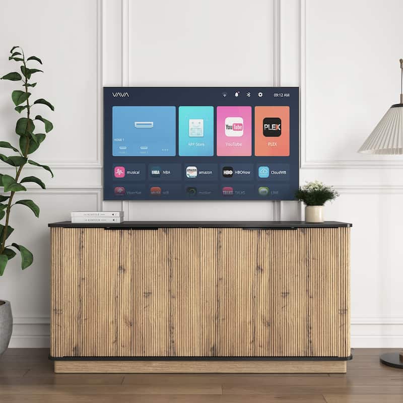 Multi-functional MDF Sideboard, an Ideal Choice for TV and Tableware Storage in Modern Homes - Black