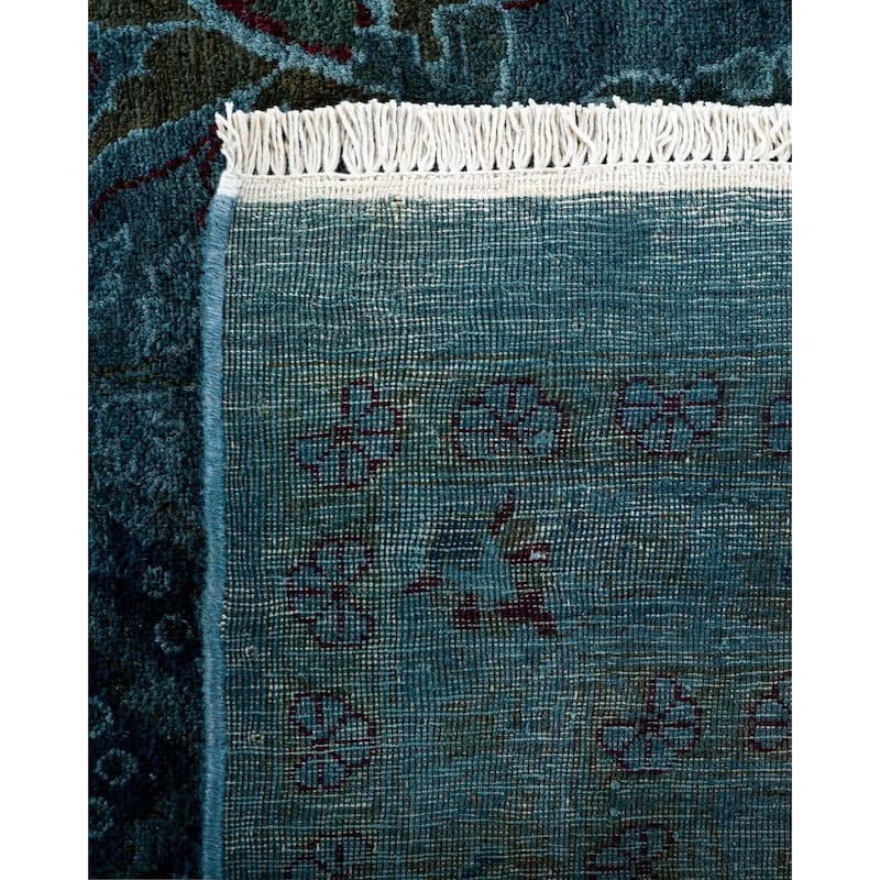 Overton Hand Knotted Wool Vintage Inspired Modern Contemporary Overdyed Gray Area Rug - 9' 3" x 11' 10"