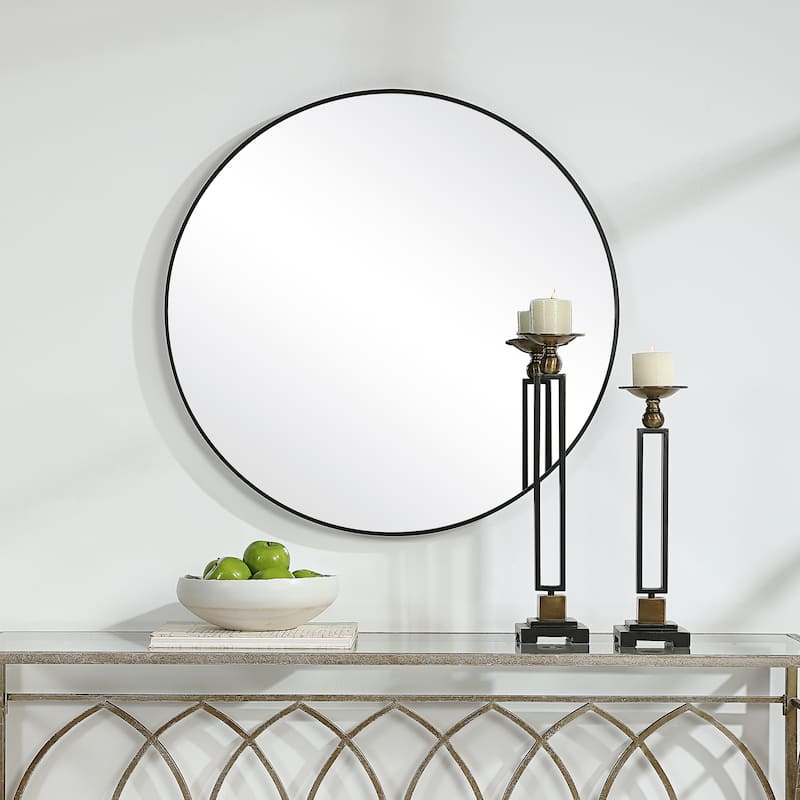 Copper Grove Aluminum Thin-framed Round Mirror