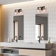 preview thumbnail 2 of 6, Fintch Modern Farmhouse 2-light Bathroom Vanity Light Fixture Industrial Black Gold Wall Sconce