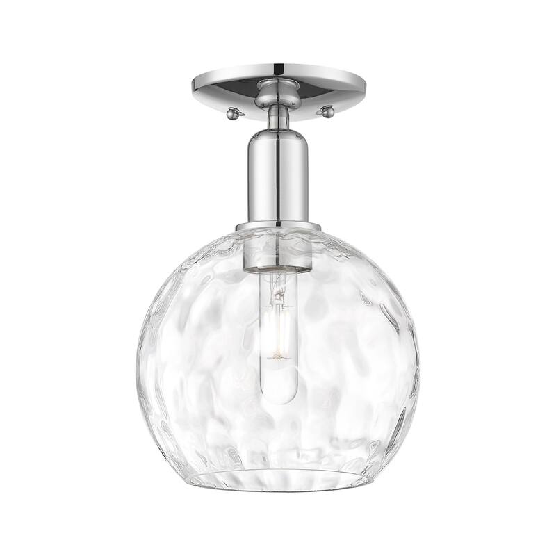 Innovations Lighting 716-1C-12-8 Athens Water Glass Semi-Flush Athens - Polished Chrome / Clear Water Glass