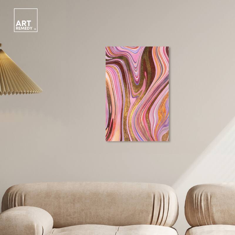 Art Remedy Doll Memories - Pink Geode Gallery Wrapped Mineral, Agate & Geode 1 Piece Canvas Wall Art