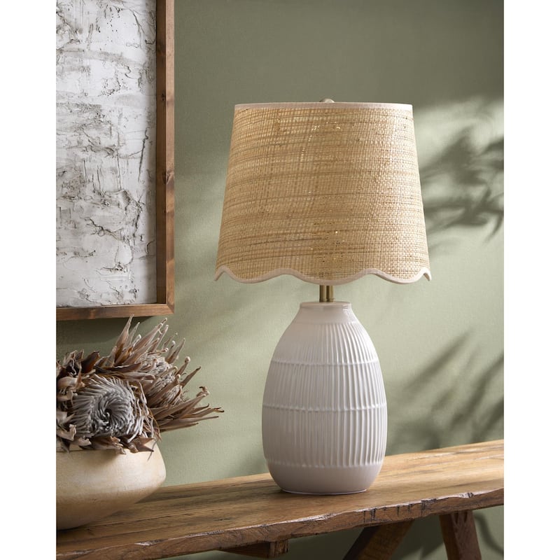 Livabliss Soleny Traditional Accent Table Lamp - White