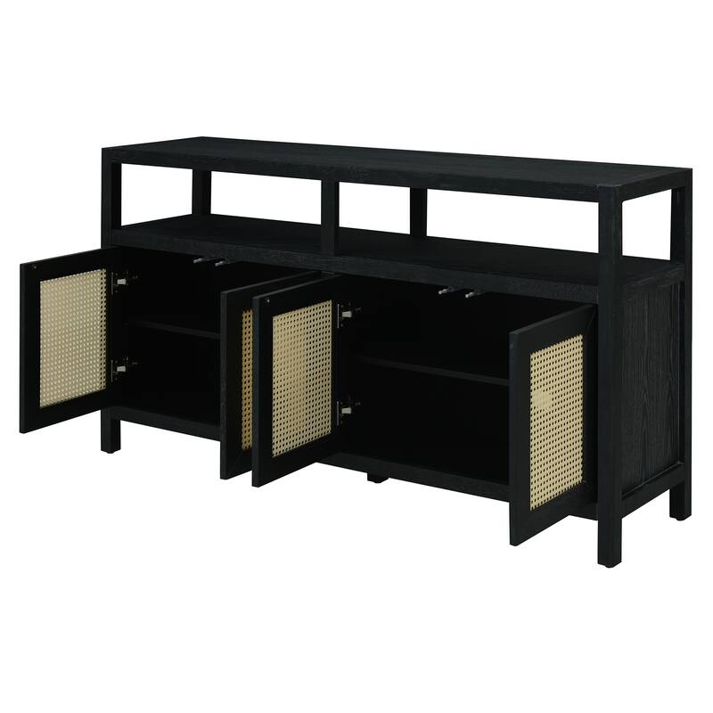 Bohemian Style Rattan Buffet Storage Cabinet