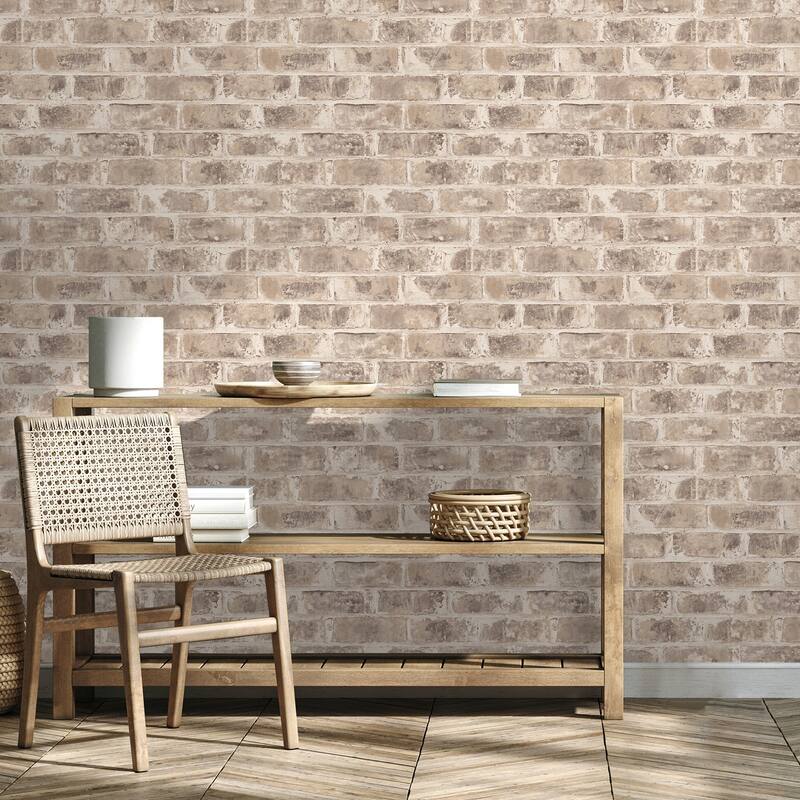 Fine Decor Warrick Taupe Brick Wallpaper - N/A