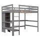 preview thumbnail 16 of 14, Full Size Loft Bed with Multi-functional Shelves and Under-bed Desk