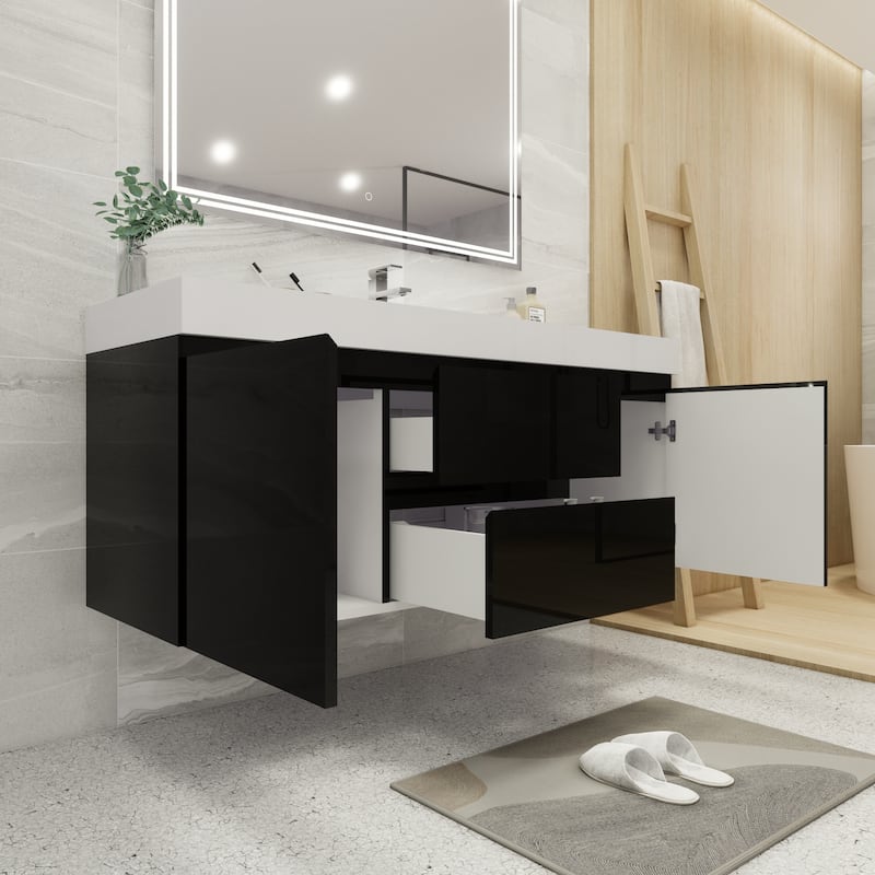 Baillie 60'' Wall-Mounted Vanity with Single Reinforced Acrylic Sink