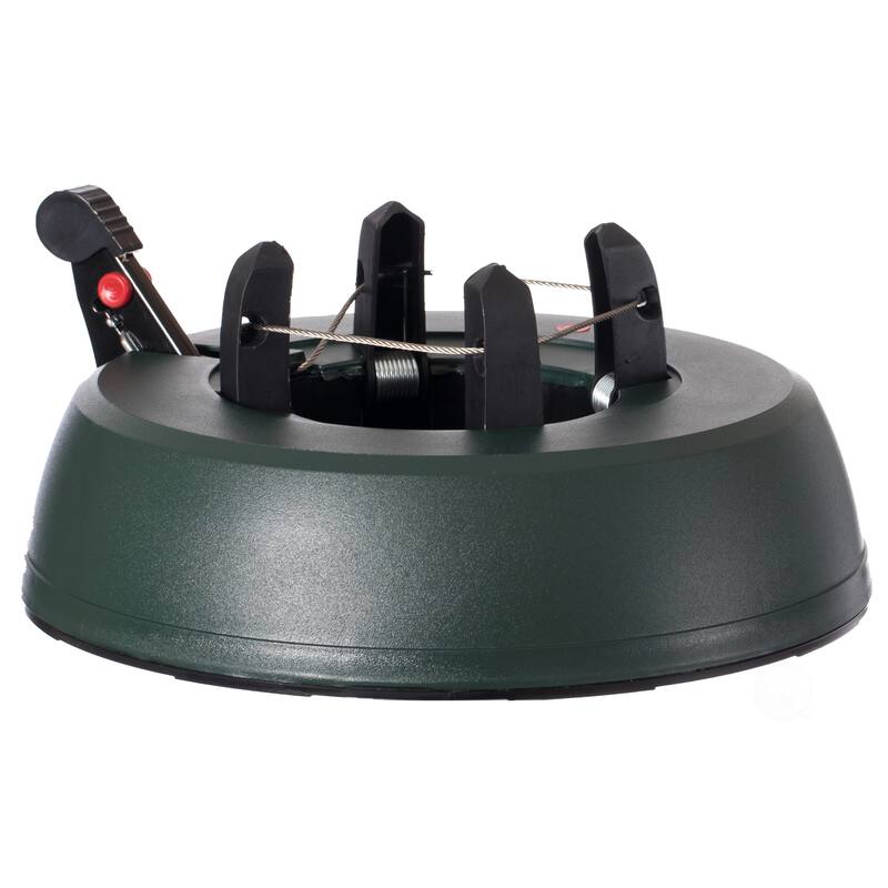 Automatic Plastic Green Foot Pedal Christmas Tree Stand, Large 14.5-inch Dia x 3.5-inch Height