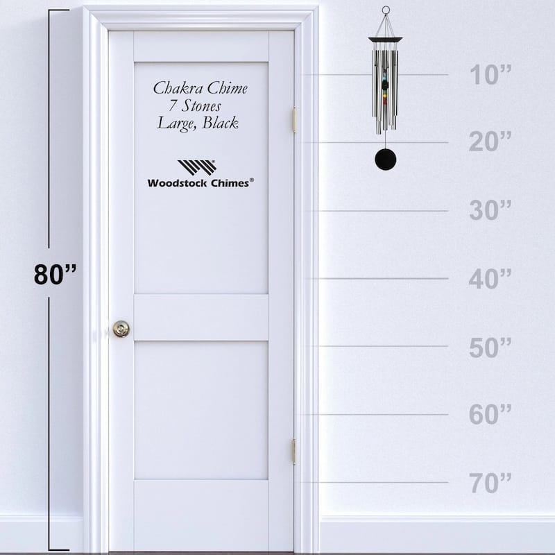 Woodstock Chakra Chime Seven Stones Large Black