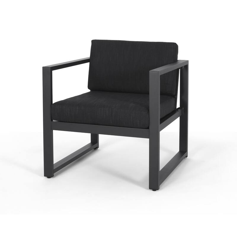 4 Piece Outdoor Sectional Sofa Set, Patio Aluminium Conversation Furniture Sets with Coffee Table and Cushions