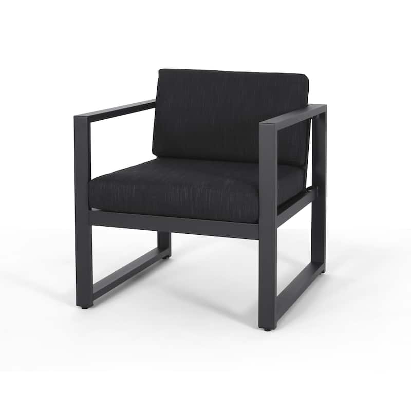 Roomfitters Modern Outdoor Patio Sofa Set, Aluminum Frame Lounge Chairs Loveseat with Cushions, Weather-Resistant Seating, Gray