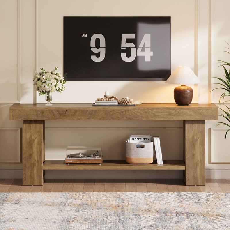 63" TV Stand for TVs up to 75 Inch, Entertainment Center with Storage Shelves, Media Television Stands for Living Room, Bedroom