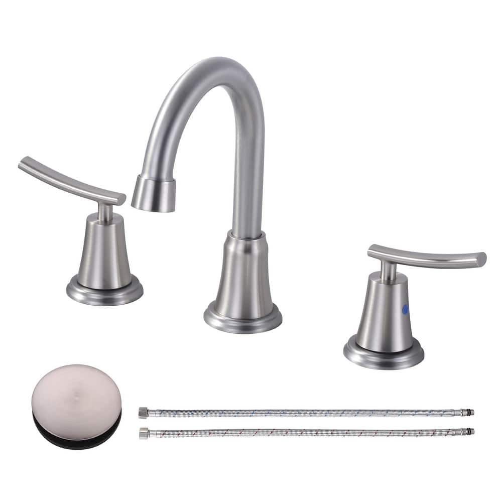 WOWOW 8 in. Widespread Double Handle Bathroom Sink Faucet