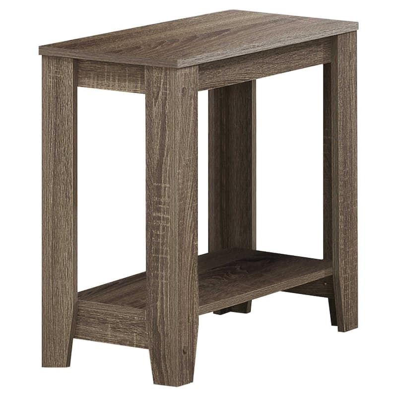22 Inch End Table with Shelf for Living Room Bedroom or Entryway - 23.75” x 11.75” x 22” - Dark-Taupe