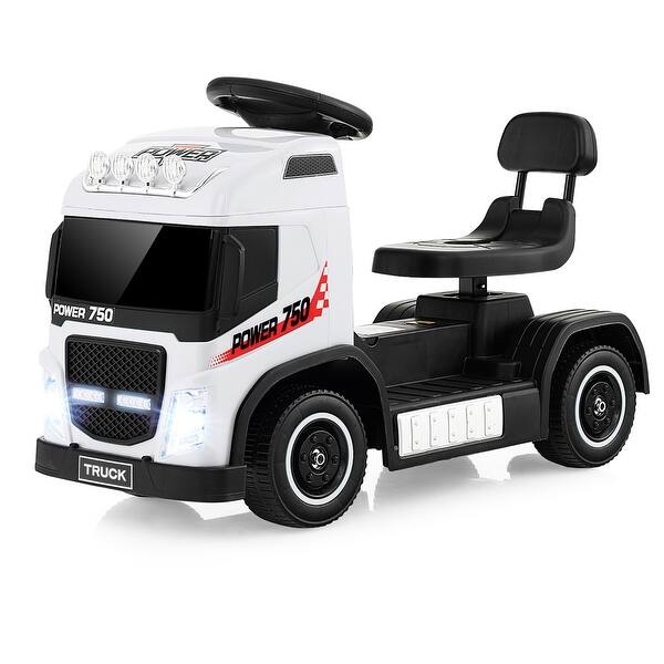 slide 2 of 20, Gymax 6V Kids Electric Ride-on Truck Battery Powered Ride-on Toy w/ White