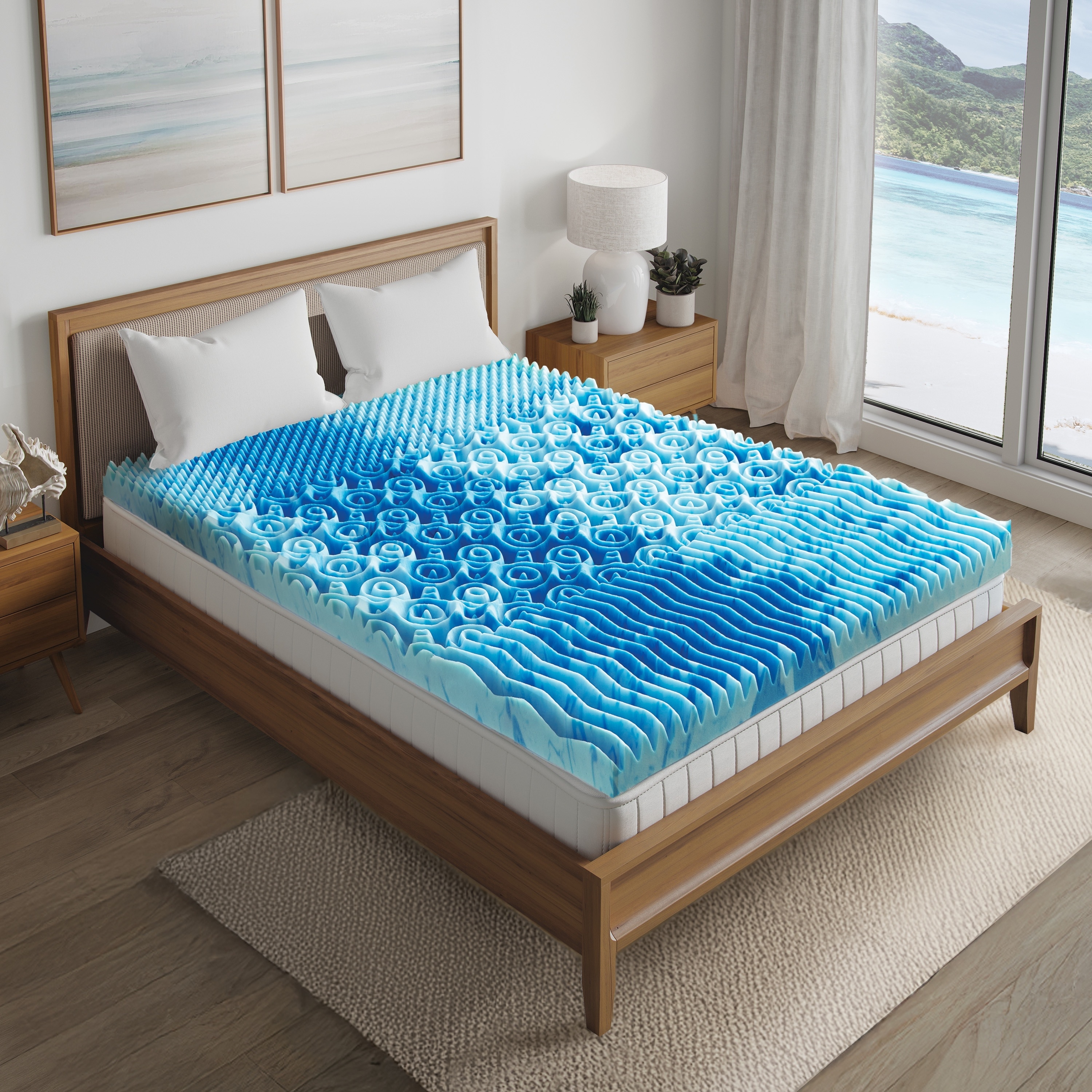 Jacia House 3 Inch Bed Foam RV Mattress Topper Short Queen
