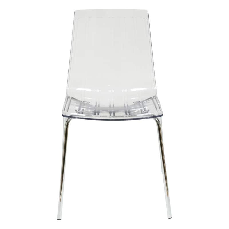 Ralph Acrylic Plastic Dining Chair Chrome Metal Legs Modern Transparent Accent Side Chair for Dining Room & Kitchen