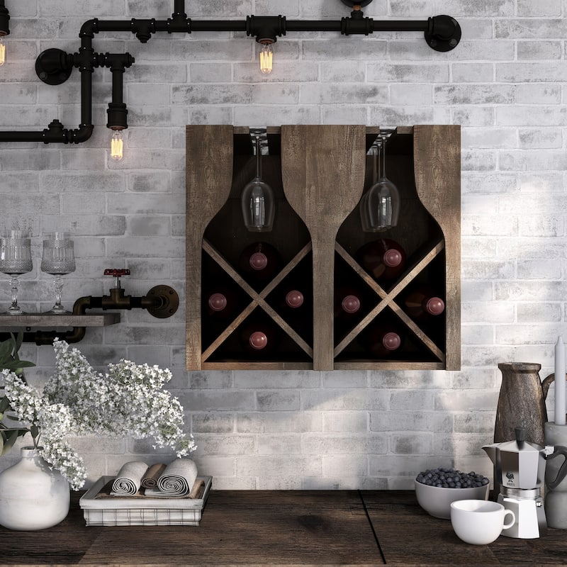Aniya Rustic 8-bottle Wall-Mounted Wine Rack by Furniture of America