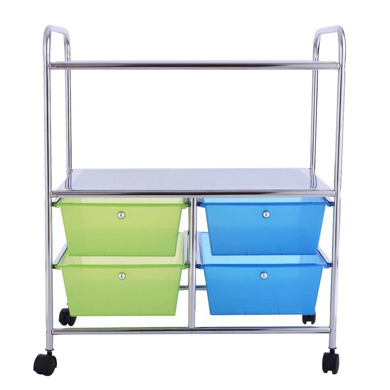 Costway 4Drawer Rolling Storage Cart shelf Scrapbook Paper Office - See Details