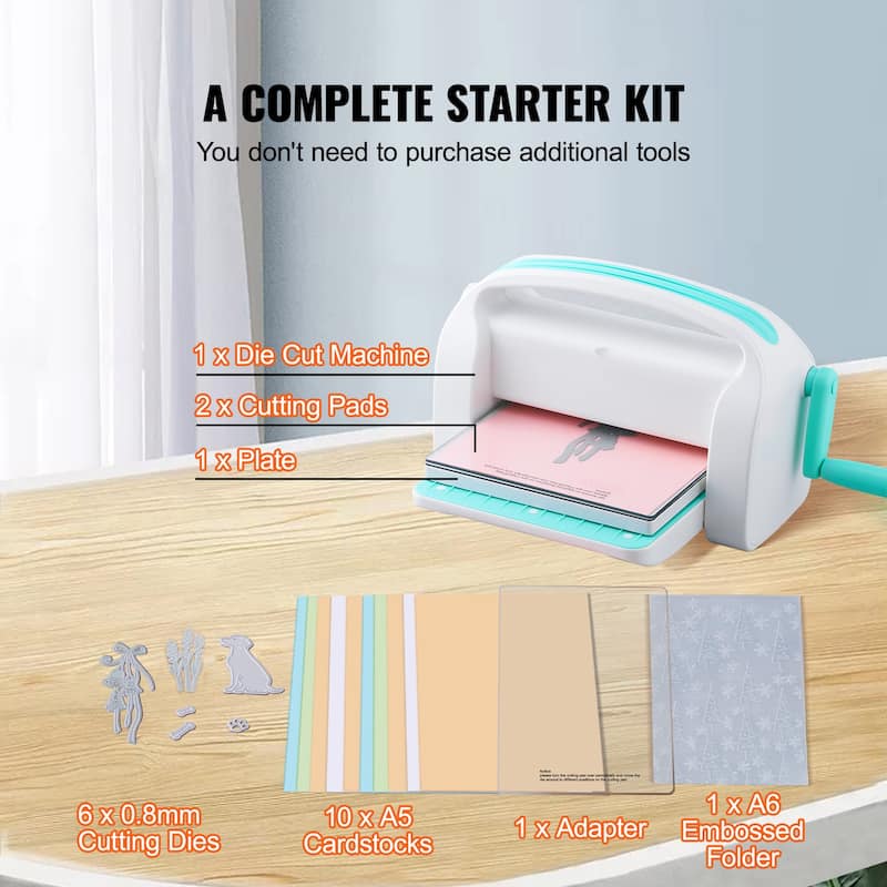 Manual Die Cutting & Embossing Machine, Portable Cut Machines, 9 inch Opening Scrapbooking Machine Full Kit Included - 9 inch